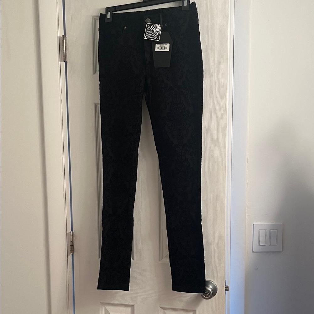 Killstar Black Velvet Burnout Pants NWT